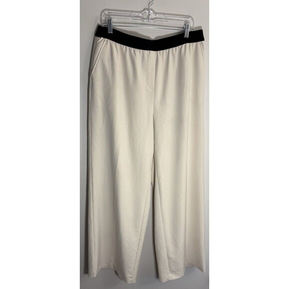 LANE BRYANT Exposed Elastic Waistband Pull On Dress Pants Women 14 Ivory Lined - Picture 2 of 13